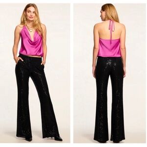 New! Ramy Brook Lavenia Sequin Wide Leg Pant 🖤 Size 8 NWT!